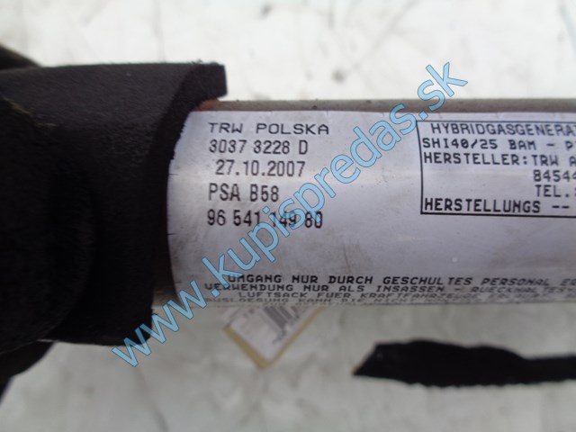 pravý strešný airbag na citroen c4 picasso, 9654114980